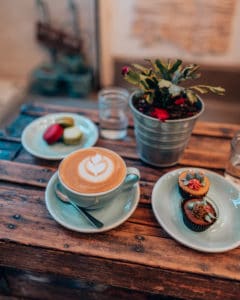 macarons and coffee