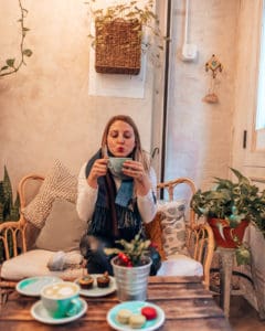 girl drinking coffee