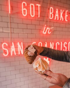 filled croissant and meringe at Mr. Holmes Bakery