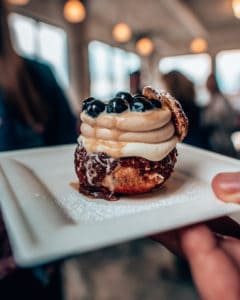 cream puff on a white plate