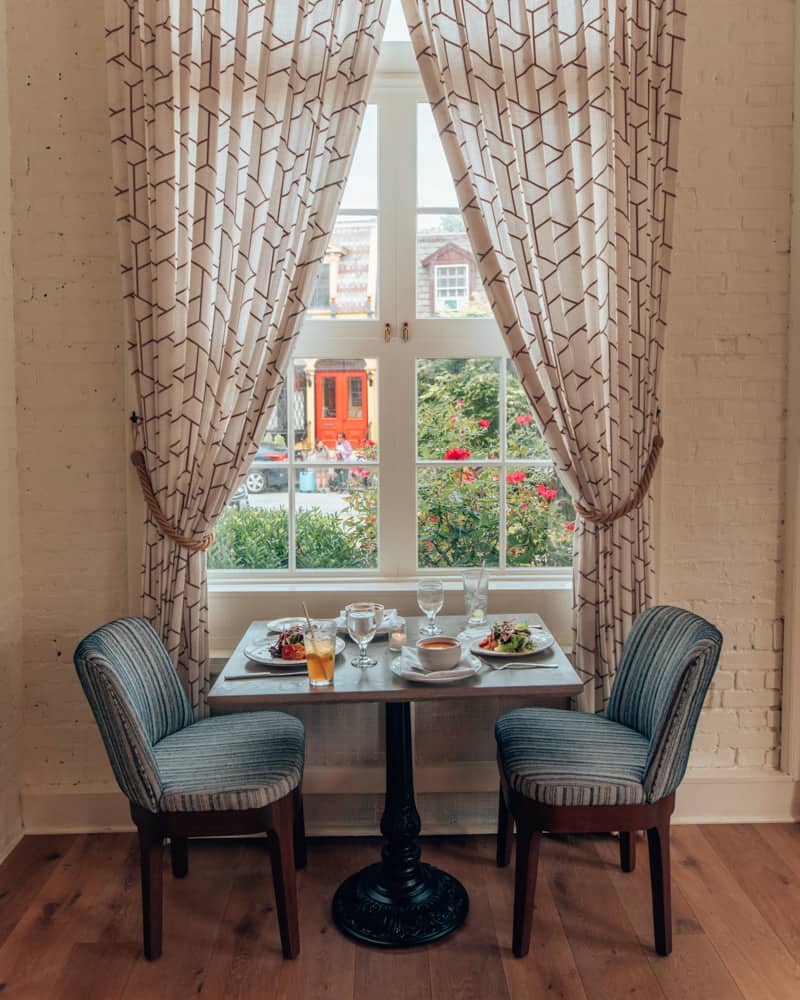 dining table in window 