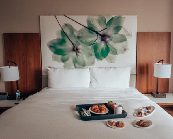 breakfast on Hotel bed