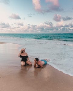 couple laying on beach