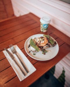 Mushroom and avocado on toast