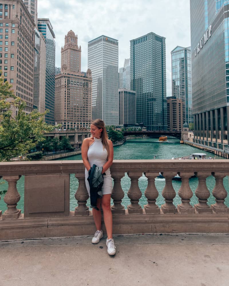 View over river in Chicago 