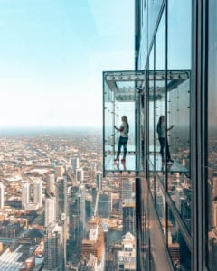 girl at Sky Deck Window