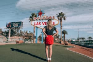 girl at Welcome to Las Vegas Sign