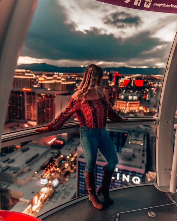 Vegas lights at night from High Roller